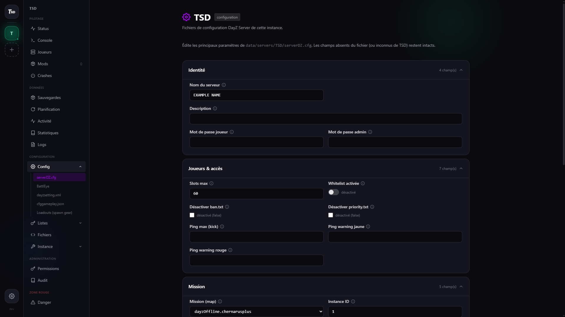 TSD Interface